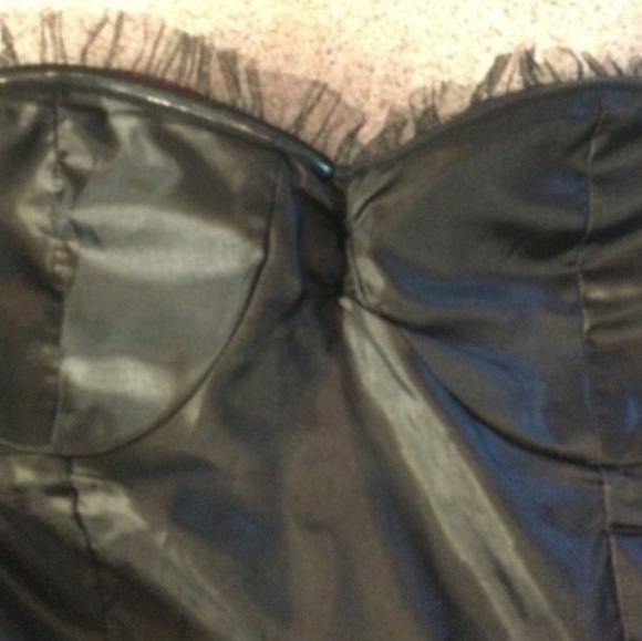 Rare Y2K Gossip Girl Party Dress Charlotte Russe Red Black Polka Dot Strapless - Picture 8 of 11